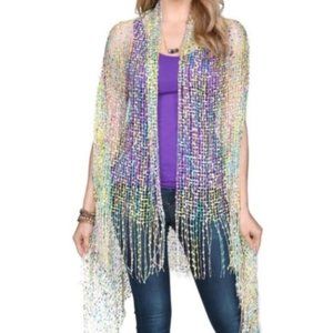 Green/Lilac/Yellow Confetti Vest Cardigan